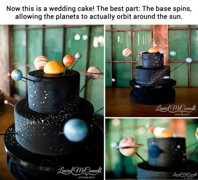 astronomy solar system wedding cake geek science wedding themes 680x620