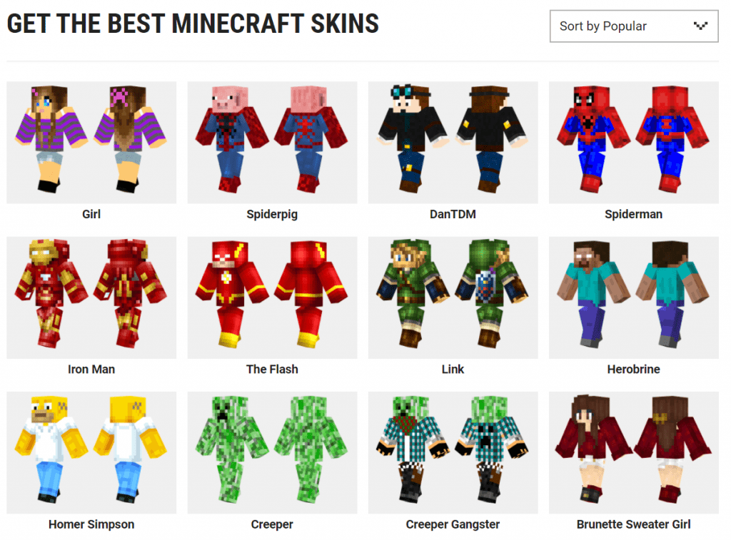 Latest Minecraft skins Page - 1024